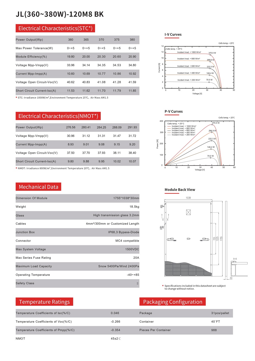 JL(360~380W)-120M8 黑色